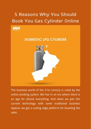 5 Reasons Why You Should Book You Gas Cylinder Online