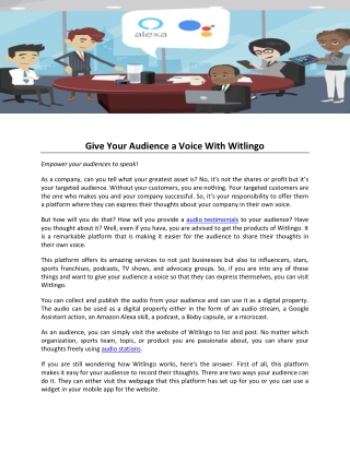 Give Your Audience a Voice With Witlingo