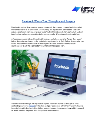 Facebook Wants Your Thoughts and Prayers