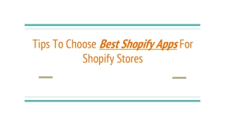 How To choose Best Shopify Apps For Shopify Stores