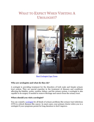 What to Expect When Visiting A Urologist?