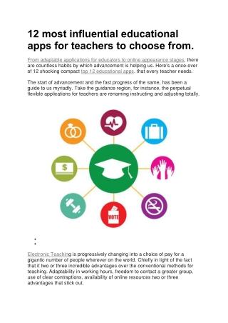 12 most influential educational apps for teachers to choose from.