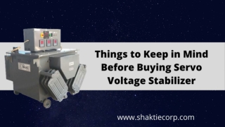 Things to Keep in Mind Before Buying Servo Voltage Stabilizer