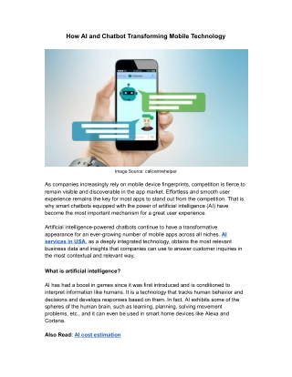 How AI and Chatbot Transforming Mobile Technology