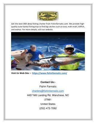 OBX Deep Sea Fishing | Fishinfannatic.com