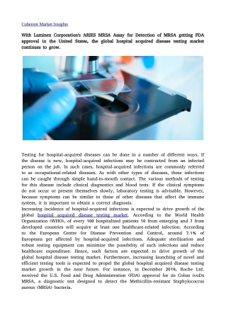 Hospital acquired disease testing market15j