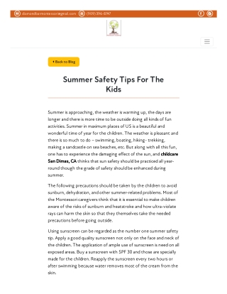 Summer Safety Tips for the Kids