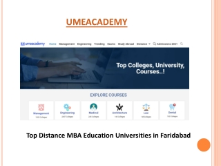Top Distance MBA Education Universities in Faridabad