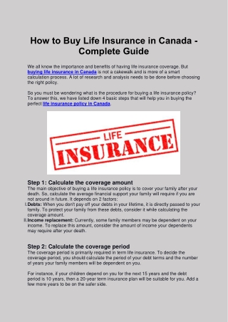 How to Buy Life Insurance in Canada - Complete Guide