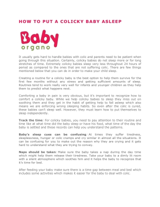 HOW TO PUT A COLICKY BABY ASLEEP