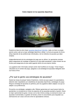 Como Mejorar En Tus Apuestas Deportivas