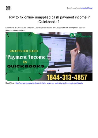 fix online unapplied cash payment income in Quickbooks