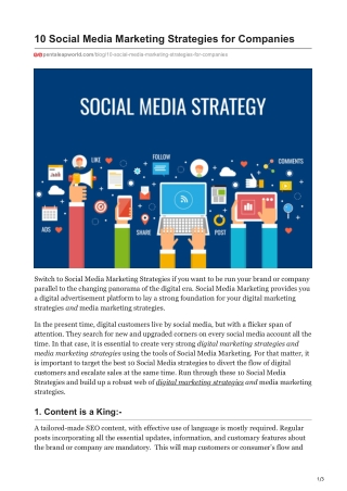 10 Social Media Marketing Strategies for Companies