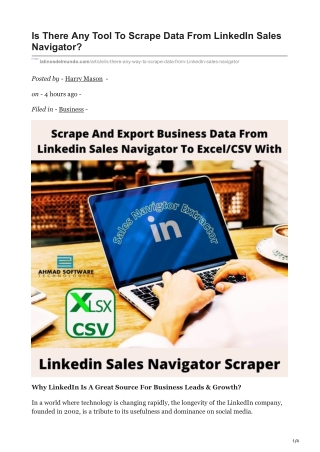 Is there any software to scrape data from LinkedIn Sales Navigator?