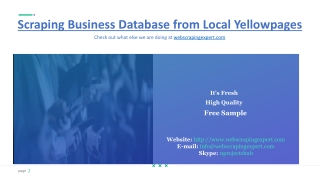 Scraping Business Database from Local Yellowpages