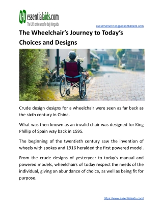 The Wheelchair’s Journey to Today’s Choices and Designs