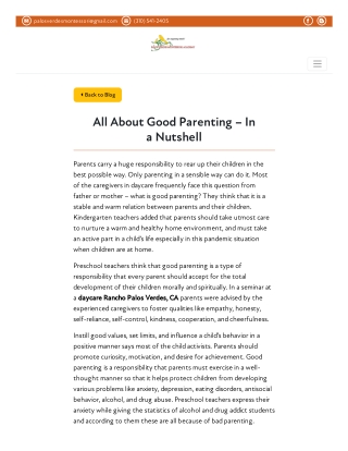 All about Good Parenting – In a Nutshell