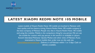 Latest Xiaomi Redmi Note 10S Mobile