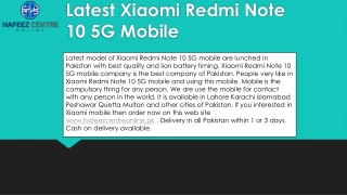 Latest Xiaomi Redmi Note 10 5G Mobile