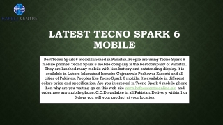Latest Tecno Spark 6 Mobile