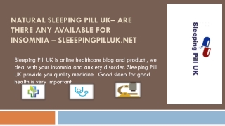 Natural Sleeping Pill Online UK For Insomnia - SleepingPillUK.net