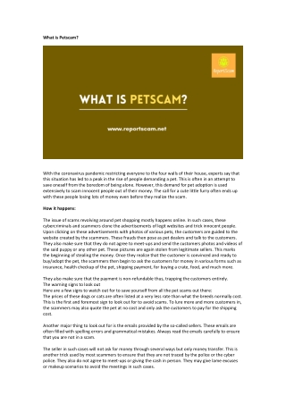 What is Petscam
