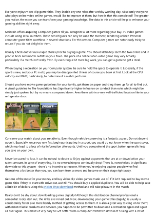 Why You Should Spend More Time Thinking About cricket 19 pc download