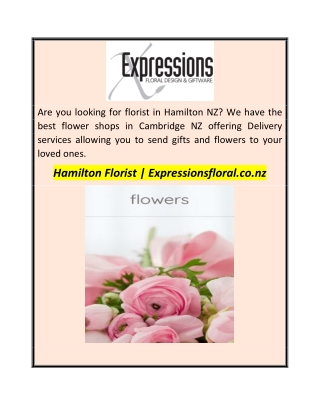 Hamilton Florist  Expressionsfloral.co.nz