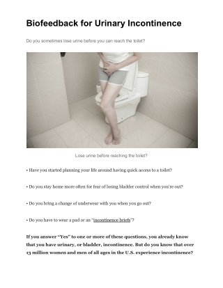 Biofeedback for Urinary Incontinence