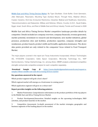 Middle East and Africa Timing Devices Market