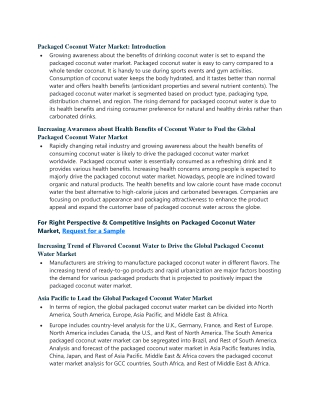 Packaged Coconut Water Market