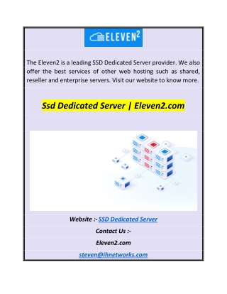 Ssd Dedicated Server  Eleven2.com