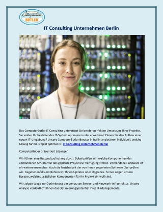 IT Consulting Unternehmen Berlin