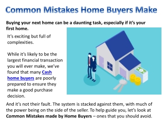 Common Mistakes Home Buyers Make