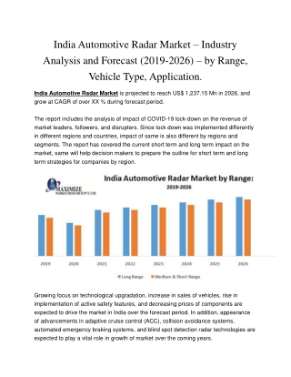 India Automotive Radar Market