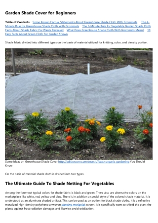 4 Simple Techniques For White Shade Cloth For Greenhouse