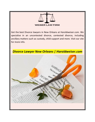 Divorce Lawyer New Orleans  Haroldweiser