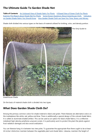 Not known Factual Statements About Shade Fabric For Plants