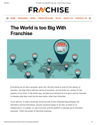 The World is too Big With Franchise - The Franchise Universe