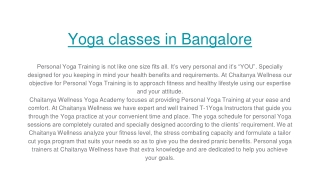 Yoga classes in Bangalore