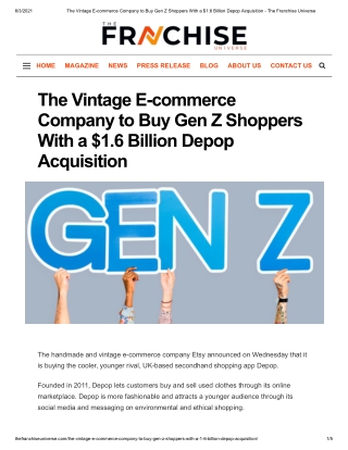 The Vintage E-commerce Company to Buy Gen Z Shoppers With a $1.6 Billion Depop Acquisition - The Franchise Universe