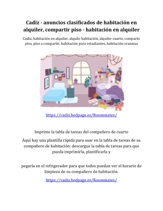 Cadiz - anuncios clasificados de habitación en alquiler, compartir piso - habitación en alquiler-converted