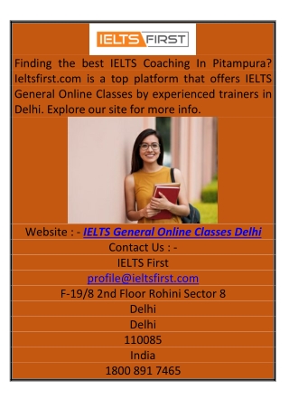 IELTS General Online Classes Delhi Ieltsfirst.com