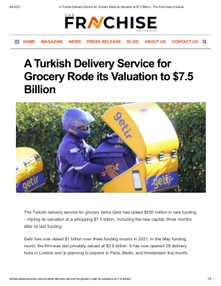 A Turkish Delivery Service for Grocery Rode its Valuation to $7.5 Billion - The Franchise Universe