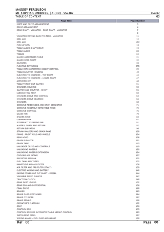 Massey Ferguson MF 510 COMBINES (FR) Parts Catalogue Manual