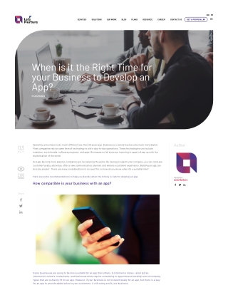When is it the Right Time for your Business to Develop an App?