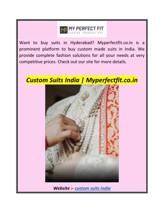 Custom Suits India  Myperfectfit.co.in