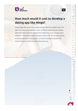 How much would it cost to develop a dating app like Hinge?