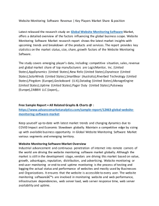 Website Monitoring Software Revenue