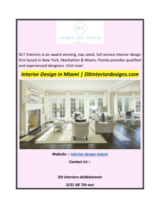 Interior Design in Miami  Dltinteriordesigns